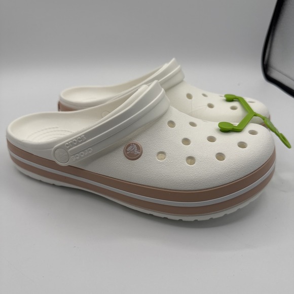 CROCS Other - Crocs Crocband Clog Shoes Men's Size 9 Women 11 White/Light Pink Sandals Comfort